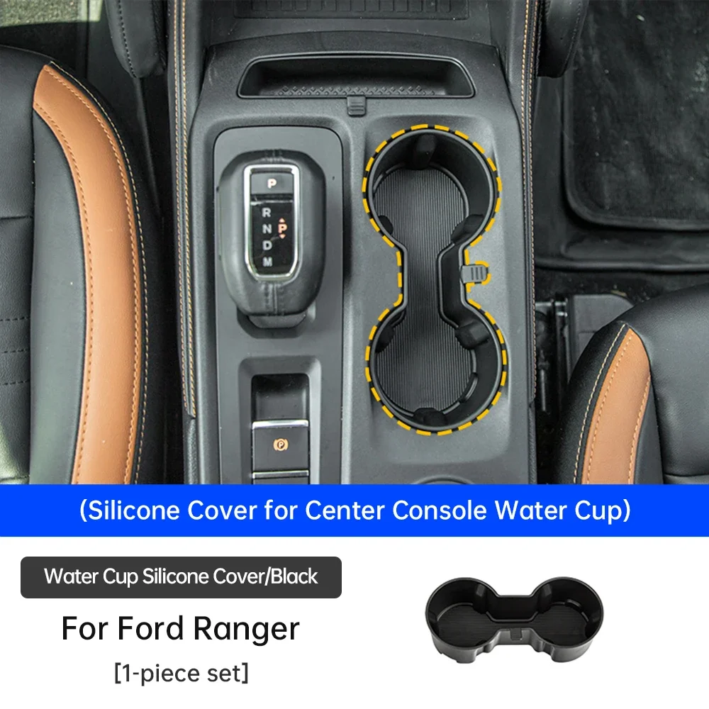 For Ford Ranger 2023 2024 Water Cup Anti Slip Pad Shock Absorption Limit Car Water Cup Storage Accessories