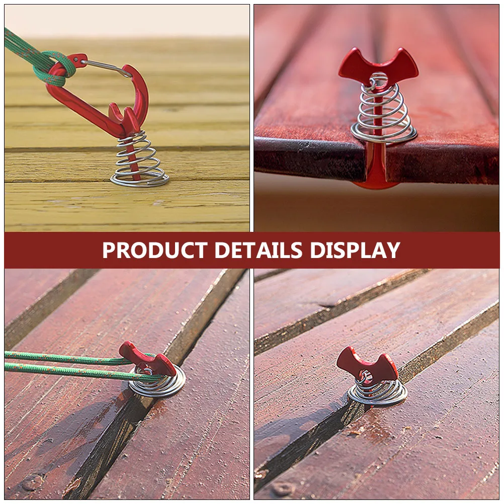 

3pcs Tent Accessories Spring Hook Fish Bone Pegs Nail Camping Stakes Floor Lightweight Outdoor Deck Boards Aluminum