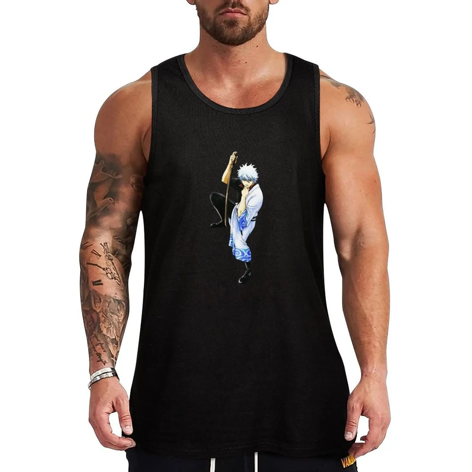 gintama gintoki sakata Tank Top Hip Hop Tank Top Streetwear Casual Sleeveless Tee