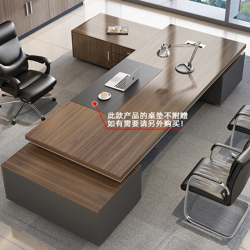 Foshan Furniture Executive Desk, Office Desk, CEO Desk, Simple Modern Panel Manager Desk, Executive Manager's Desk, Walnut Color
