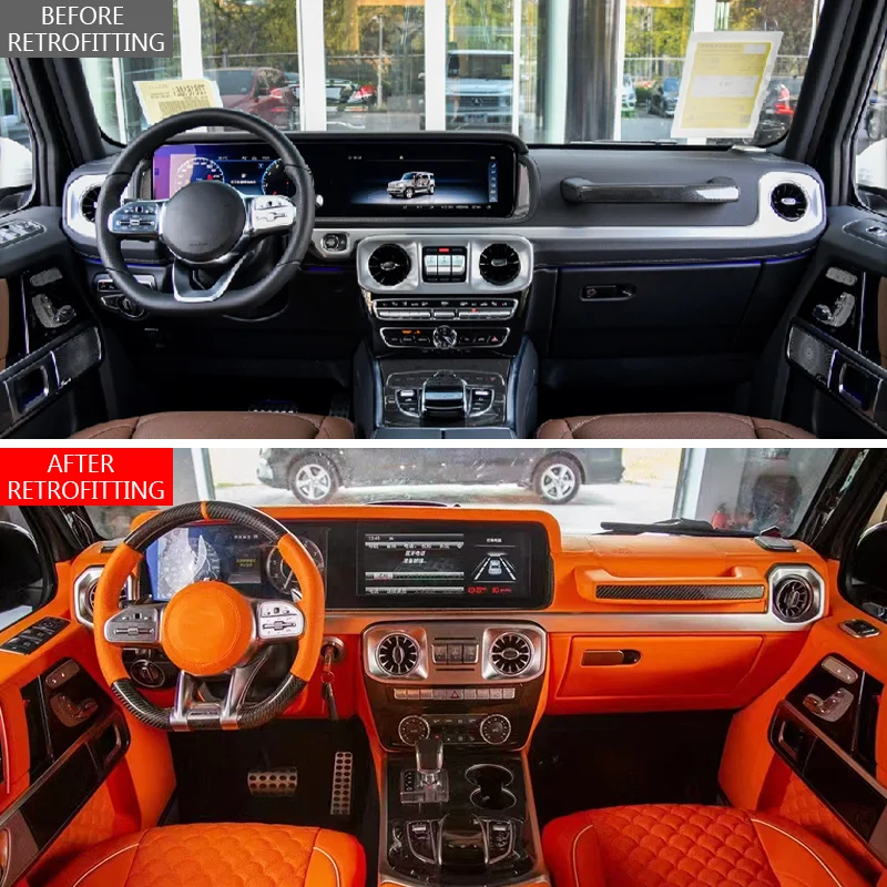 2002-2018 Upgraded W464 Interior Package Orange Interior Assembly Old to New Interior Full Set for Mercedes Benz G-Class W463