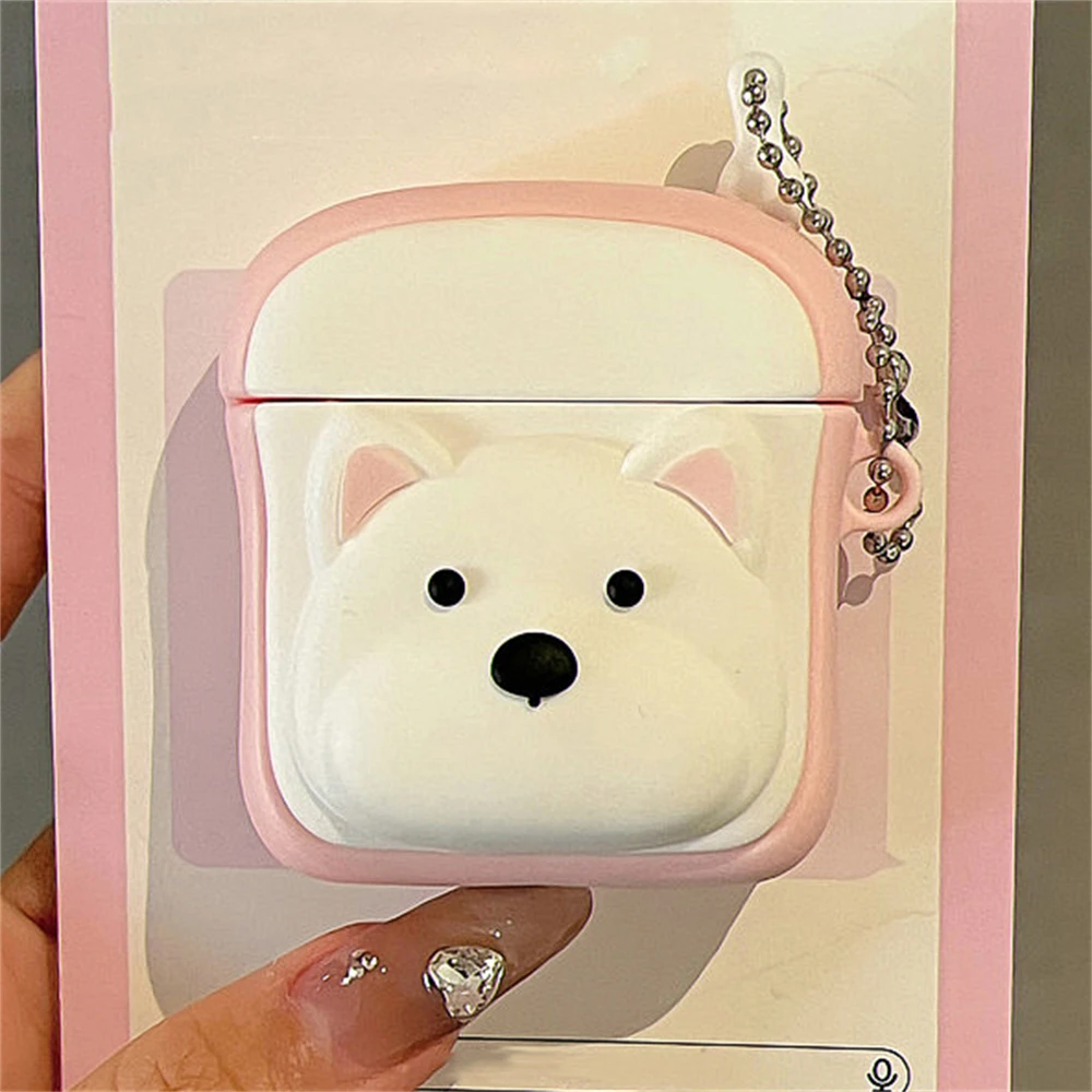 Kawaii Cute West Highlands Toast Soft Silicone Protective Shell Soft Case For Airpods Pro2 With Pendant Cover For Airpods 1 2 3