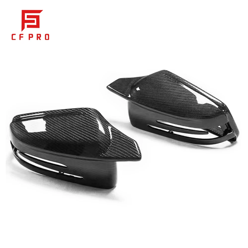 Car Real Carbon Fiber OX Horns Type Rearview Rear View Mirror Cover Replacement For Mercedes-Benz CW204 claw117 W212