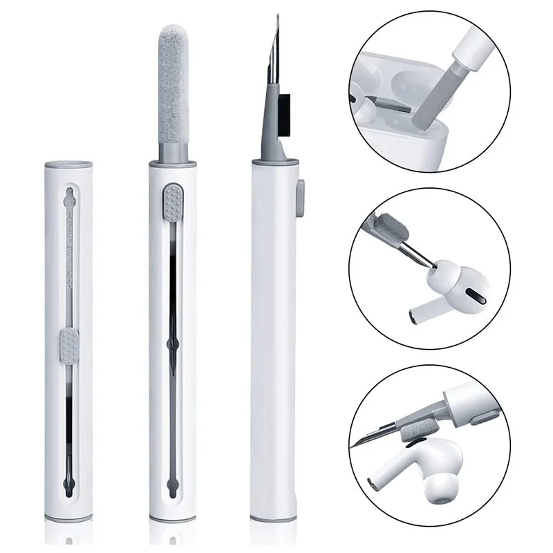 3 em 1 caneta de limpeza deslizante escova de limpeza de fone de ouvido para airpods 4 pro 3 2 1 série caso fones de ouvido limpadores ferramentas de limpeza