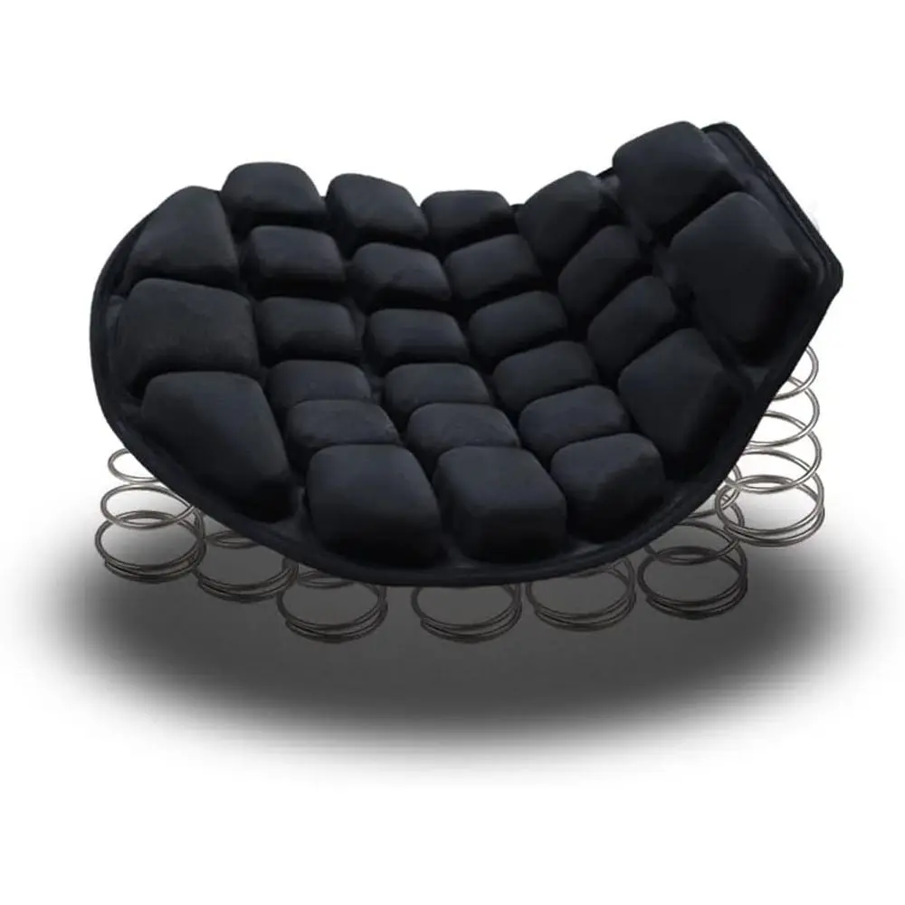 

Motorcycle Air Seat Cushion 3D Pad with Straps, Cruiser Touring, 330lb, Large Size 15x14x1.6