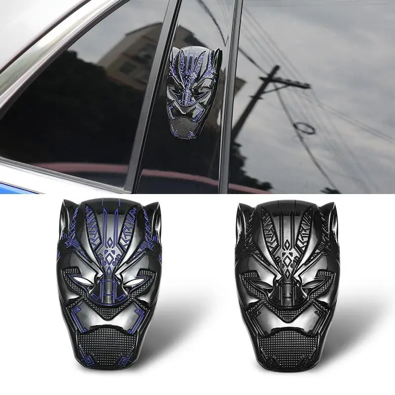 Marvel Black Panther Peripheral Movies Creative Personalized Three-dimensional Mask Shape Metal Body Decoration Sticker Gift