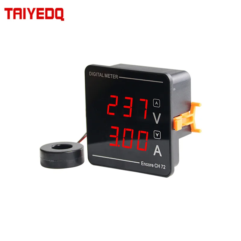 Digital Voltmeter Ammeter Amp Meter AC50-500V 220V 380V Dual Display Voltage And Current With CT Amperemeter