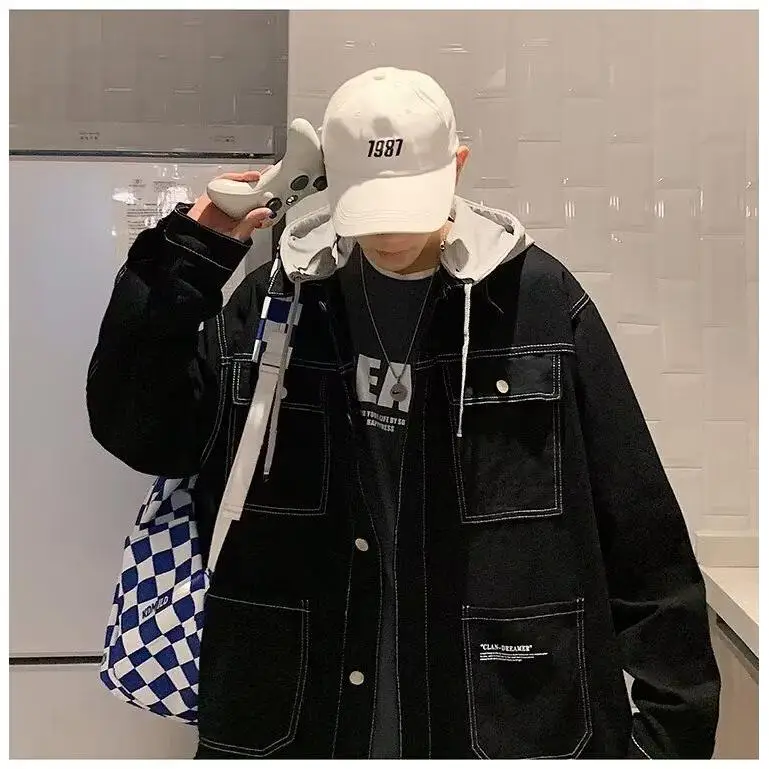 

Мужской джинсовый комплект Advanced Sle, крутой хаоме, весна-осень 2023, новое универсальное пальто-джат M, модель подставки