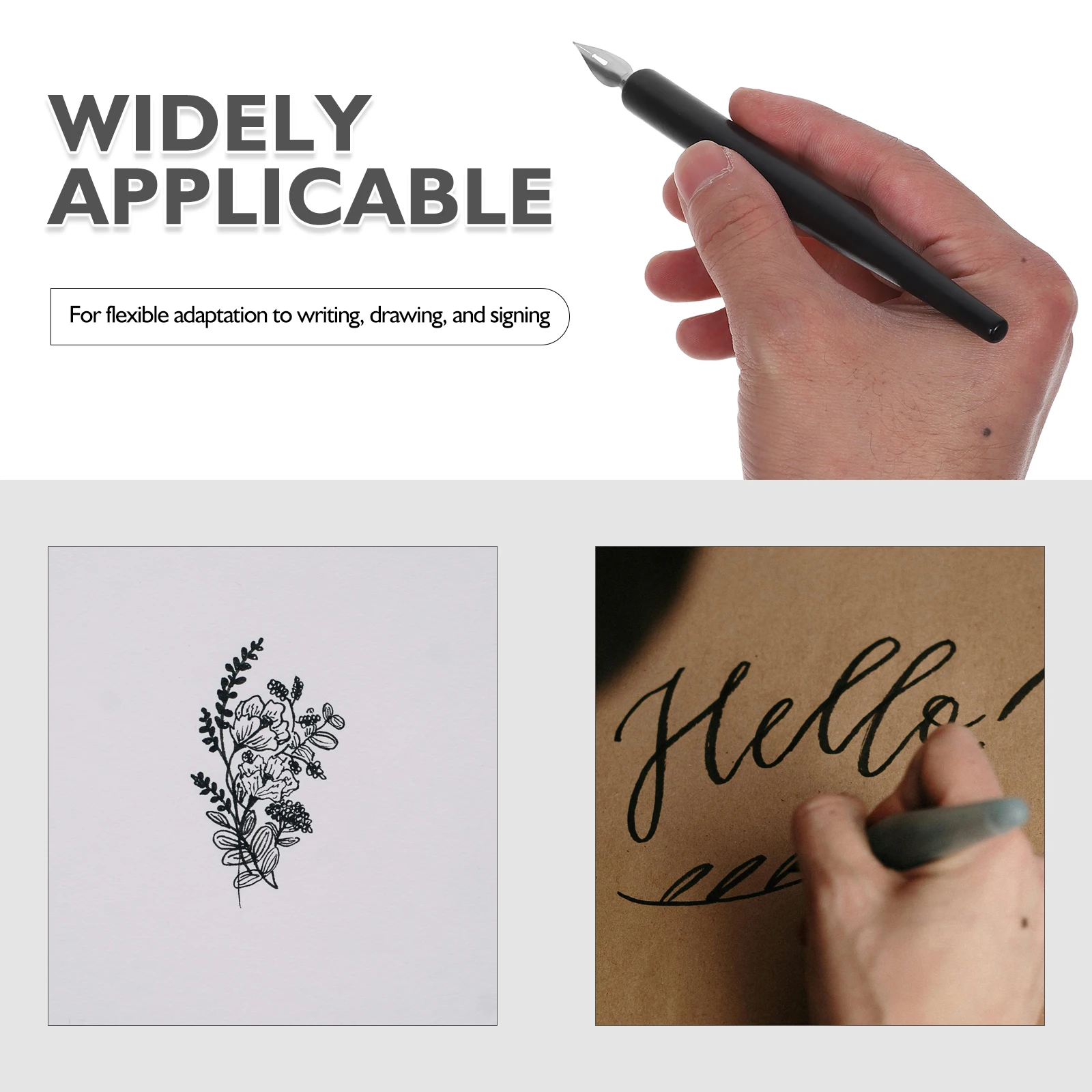 Wooden Dip Pen Tips Cartoon Drawing Pens Nibs Fountain Calligraphy Stainless Steel Ink Dipped Supplies Precision Grip Durable