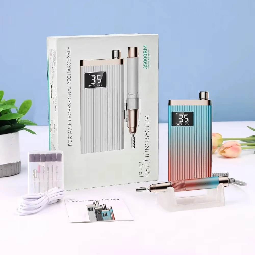 Elektryczna frezarka do paznokci, zestaw pilników elektrycznych do paznokci, manicure, cicha, przenośna konstrukcja do użytku domowego, narzędzie do pielęgnacji dłoni.