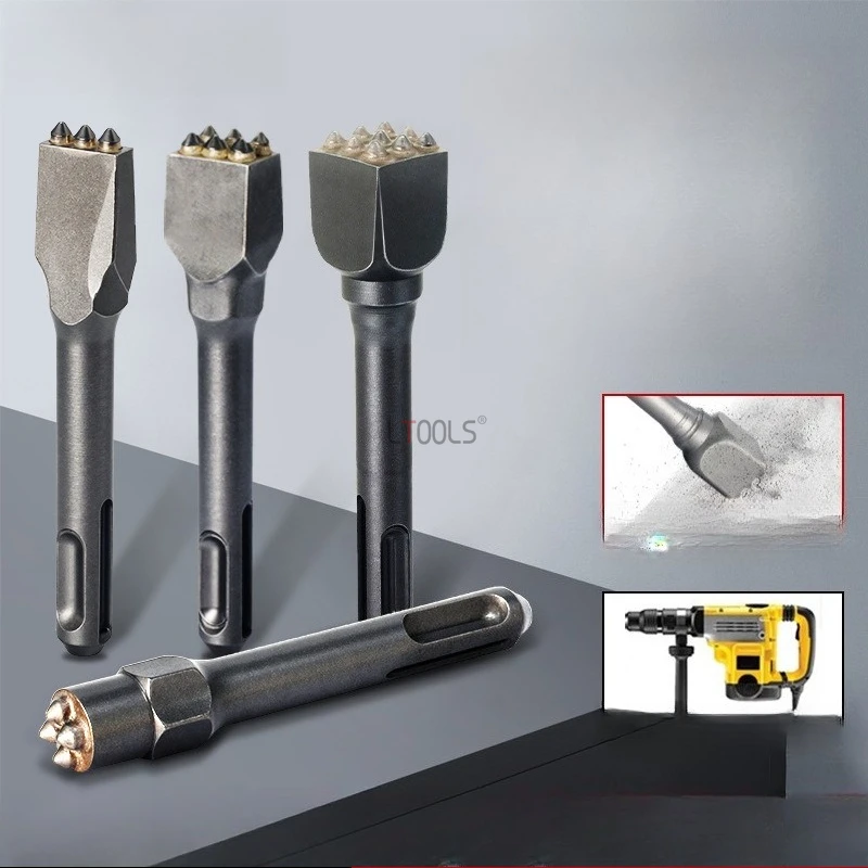 

Electric Hammer Chisel Drill Bit Cement Wall Concrete Roughening Tool Durable Mini Bushing Bit for Round-handled Electric Hammer
