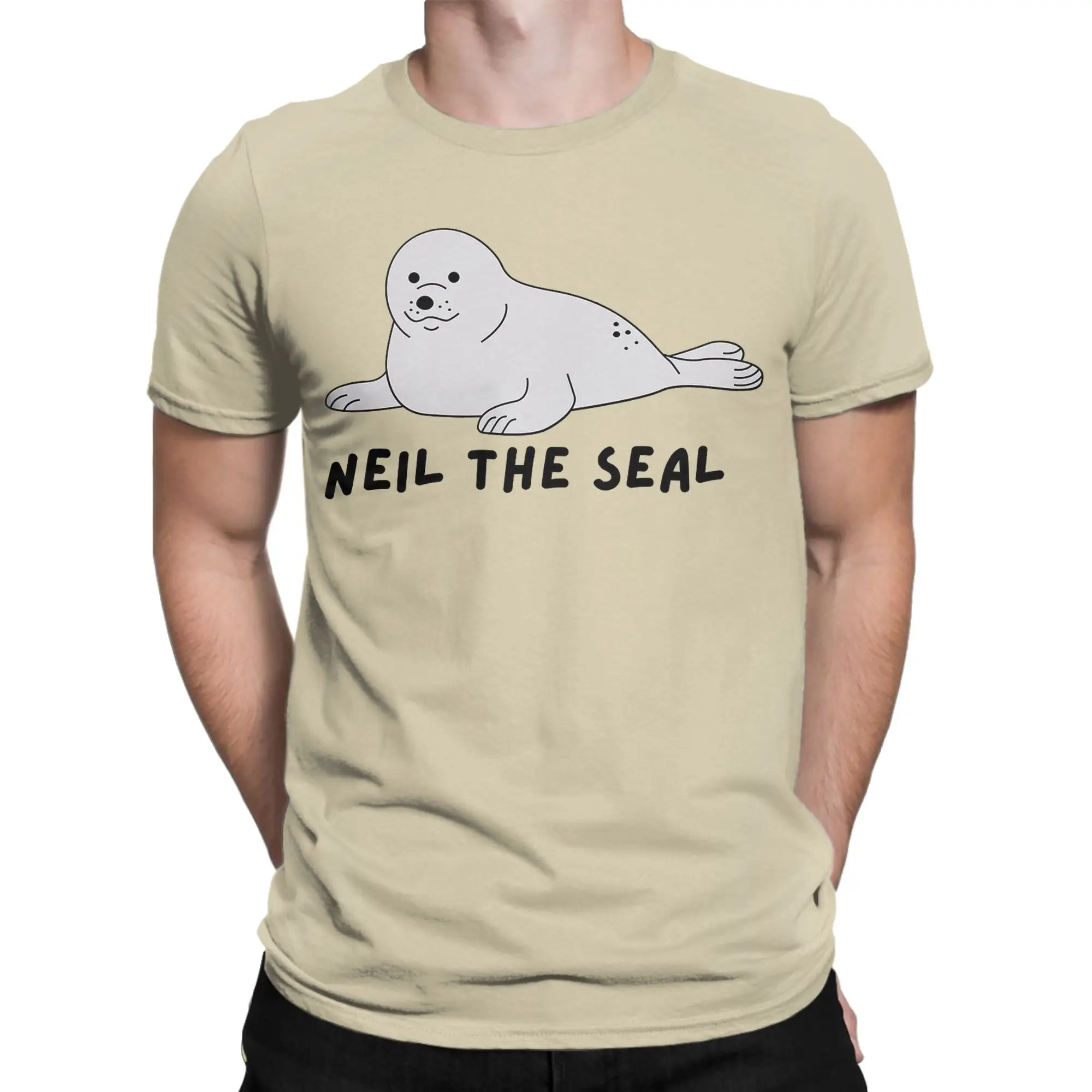 Neil the seal T Shirts for Men Cotton Leisure T-Shirts O Neck  Tee Shirt Short Sleeve Clothing Gift