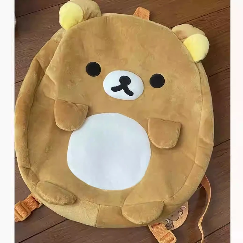 Cartoon Kawaii Rilakkuma Backpack Large Capacity Schoolbag Storage Bag Ins Anime Cute Girls Toys Christmas Gift For Girlfriend