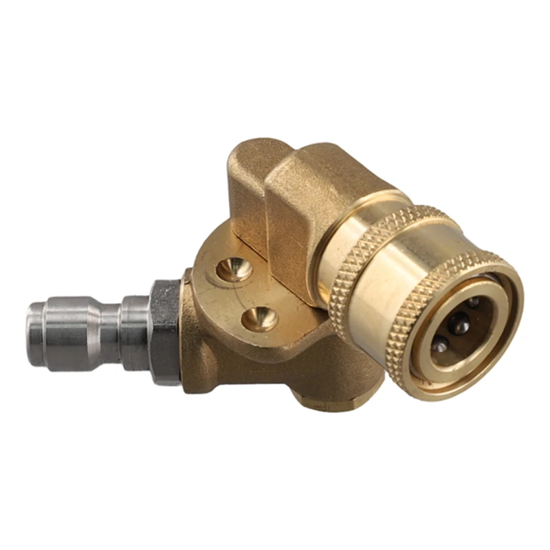 Quick Connecting Pivoting Coupler For High Pressure Washer Spray Nozzle 4500 Psi, 1/4 Inch, Updated 90 Degree