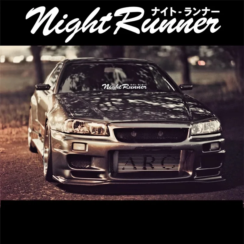 Night Runner HellaFlush Style Racing windshield Decal Reflective Car Window Bumper Door Decorate Sticker