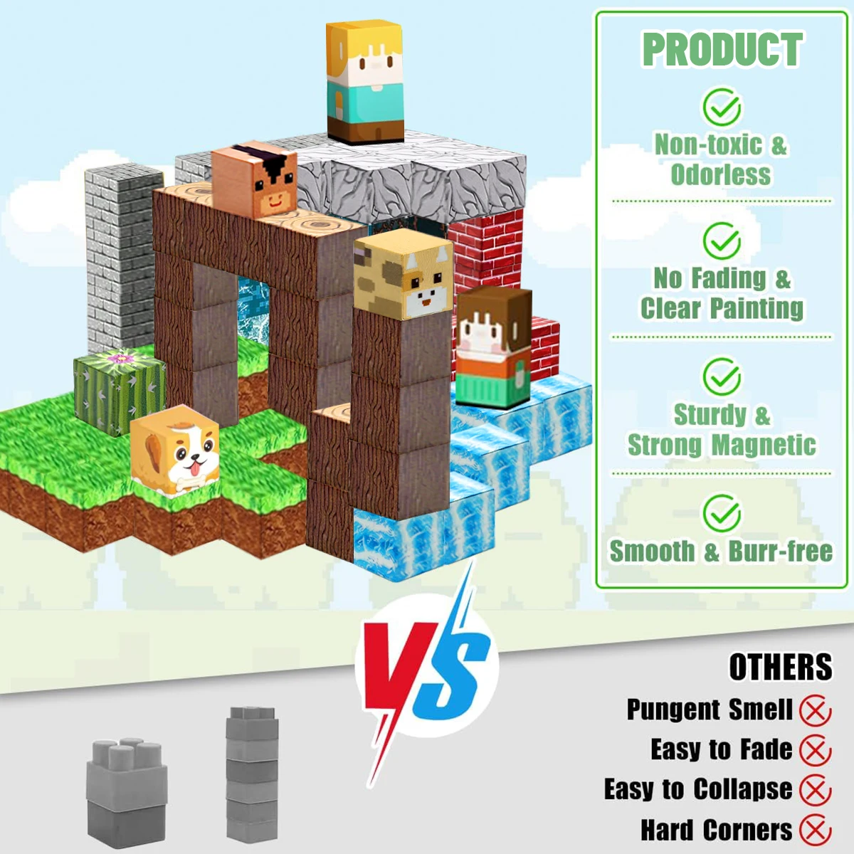 Juego de bloques de construcción magnéticos, bosque de animales con juego de construcción magnético, juguete sensorial STEM para niños y niñas, regalo de cumpleaños