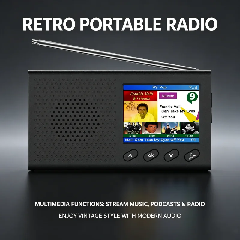 

Портативная Bluetooth-колонка с цифровым FM-радио DAB+ и цветным экраном, двухдиапазонный радиоприемник с антенной для дома и путешествий