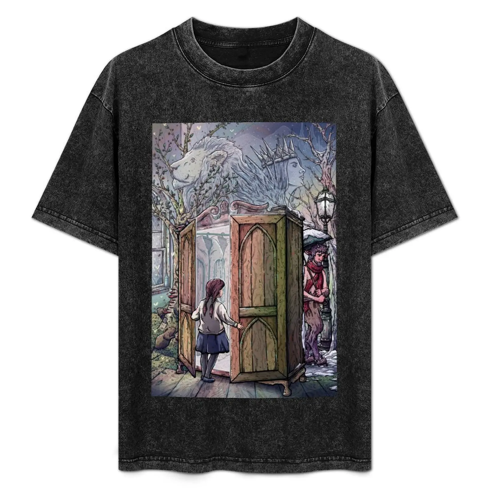 

Lucy's Discovery, Narnia Fan Art T-Shirt Casual Street Style Short Sleeve Tee