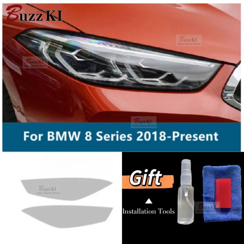 For BMW 8 Series G14 G15 G16 Car front Headlight Clear Protective Exterior Film TPU Anti-scratch Sticker Car Accessories