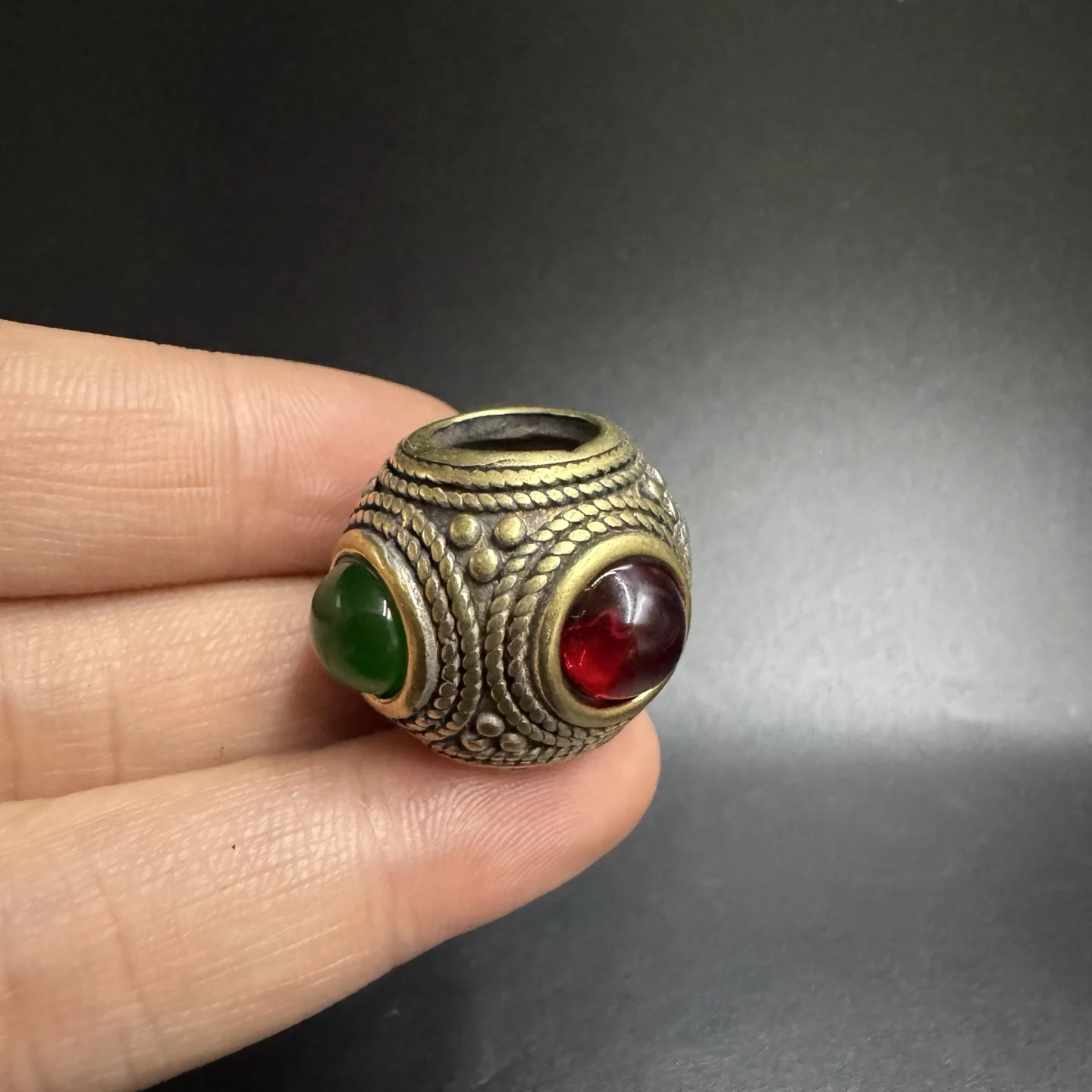 Brass Inlaid Bead Shisha Bowl - Vintage Hookah Pipe Accessories for Home Decor and Artistic Displays