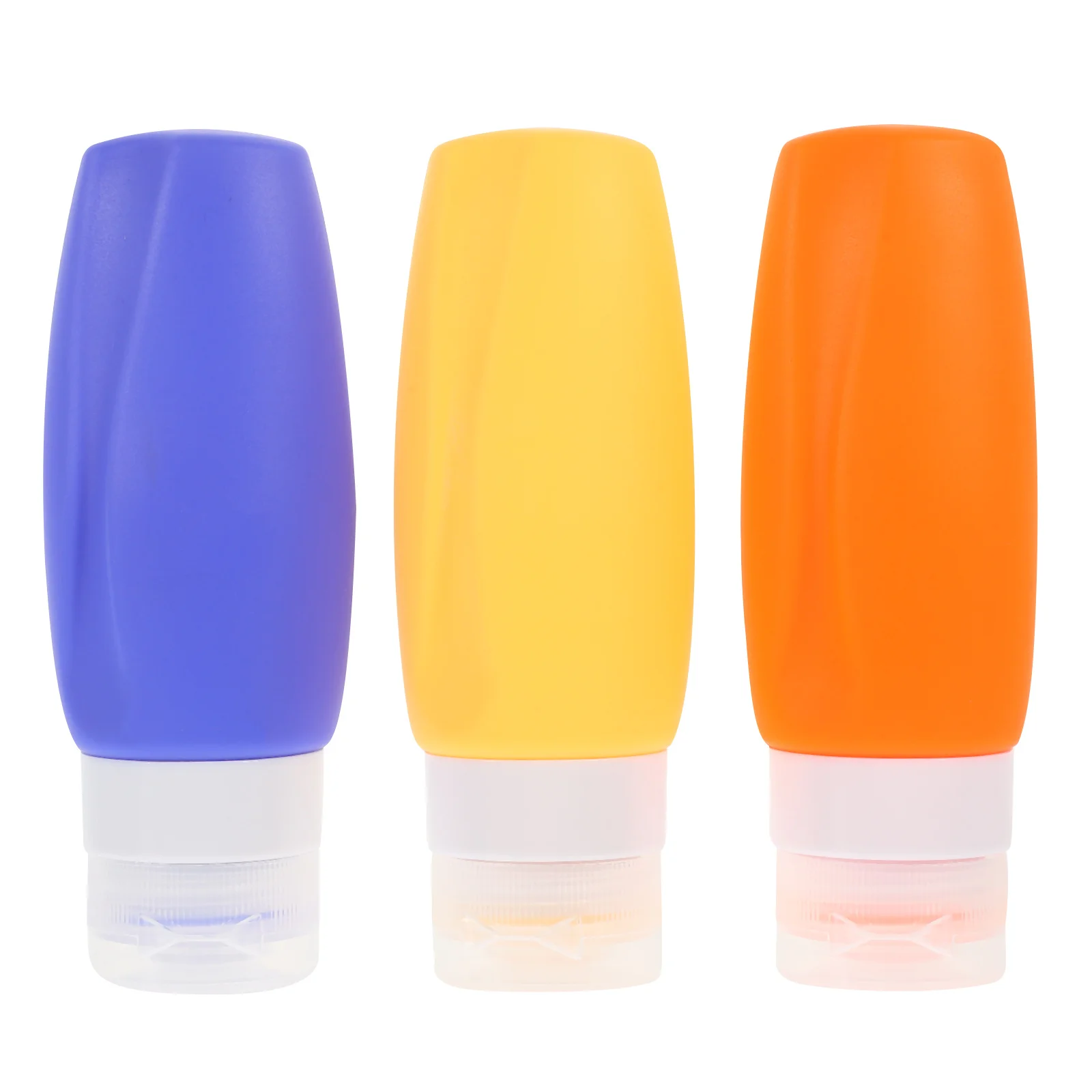 3 قطع من زجاجات السفر المصنوعة من السيليكون، حاويات أدوات الزينة القابلة لإعادة الملء، 90 مل، مدمجة لوشن شامبو السفر في الهواء الطلق