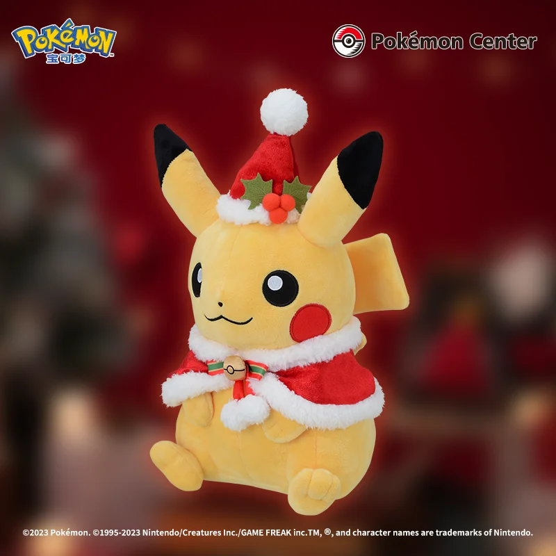 Pokemon Center Merry Christmas Series Officieel echt knuffel Kawaii Pikachu Doll Ornament Kinderverjaardag Kerstcadeau