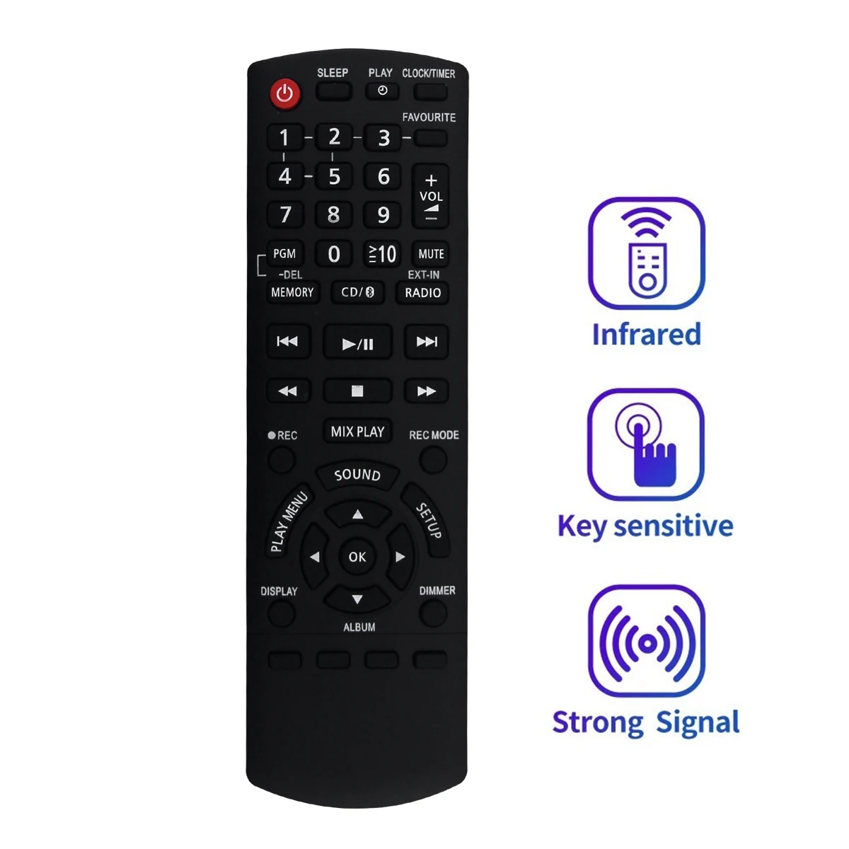 Replace N2QAYB001102 Remote Control for Panasonic SC-PMX800 Watt Shelf Audio System