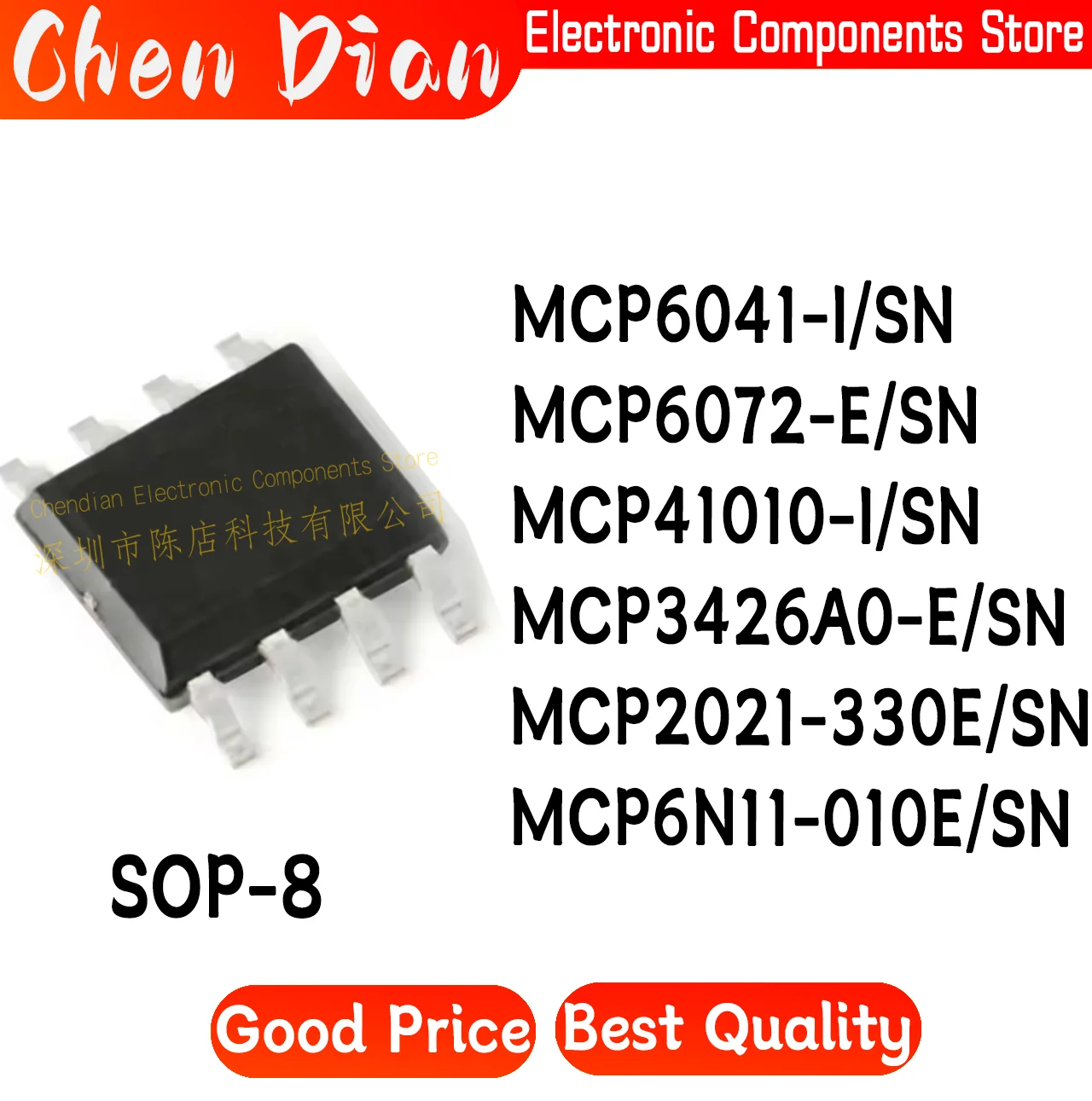 MCP6041-I/SN MCP6072-E/SN MCP41010 MCP3426A0 MCP2021-330 MCP6N11-010E SOP-8 New Original Genuine