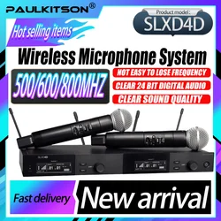 Paulkitson Dual Channel SLXD4D/B58 Wireless Handheld Microphone Digital High-End Professional Live Streaming Dynamic Microphone