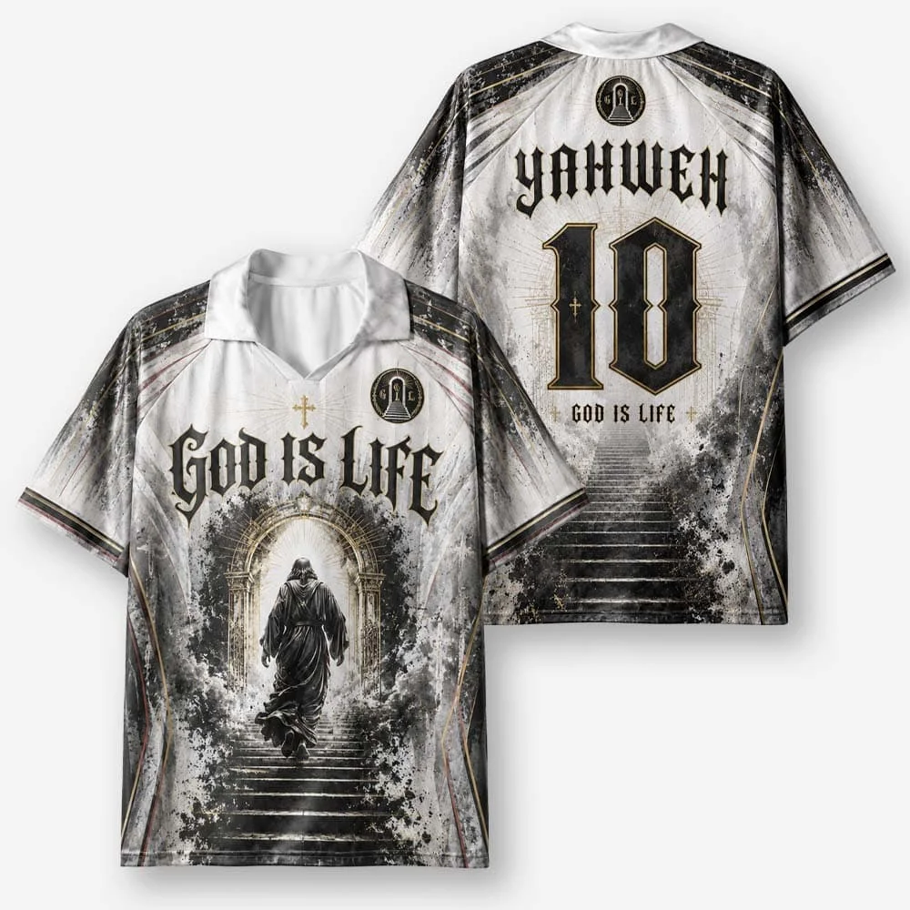 2026 New Lapel Polo Short Sleeved Shirt Retro Christian Cross Religious Pattern Printed T-shirt Fitness Training T-shirt