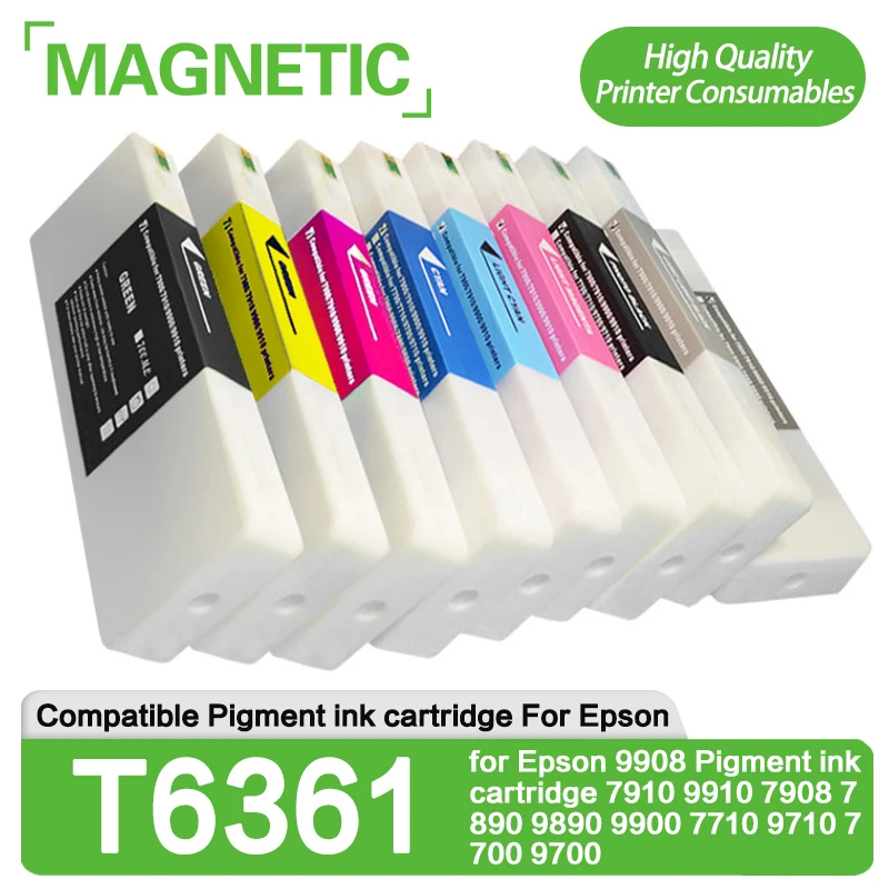 

700ML T6361-T6369 T636A T636B Compatible for Epson 9908 Pigment ink cartridge 7910 9910 7908 7890 9890 9900 7710 9710 7700 9700