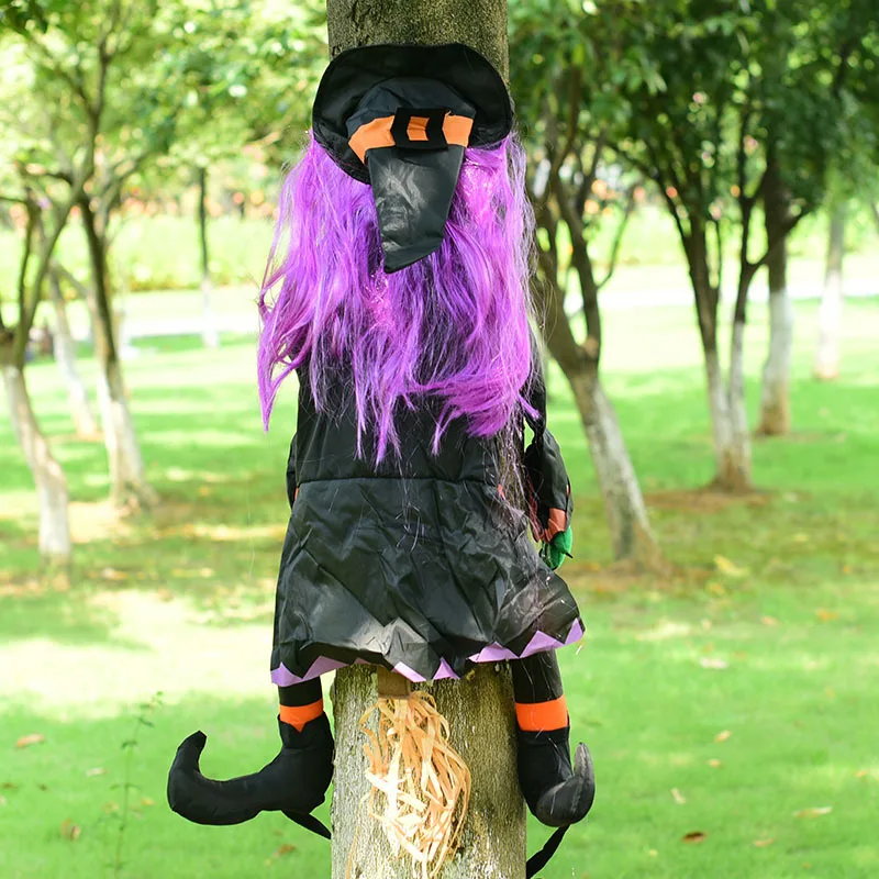 

2023 Halloween Tree Climbing Ghost Witch Hugging Horror Outdoor Garden Decoration Scene Setting Props