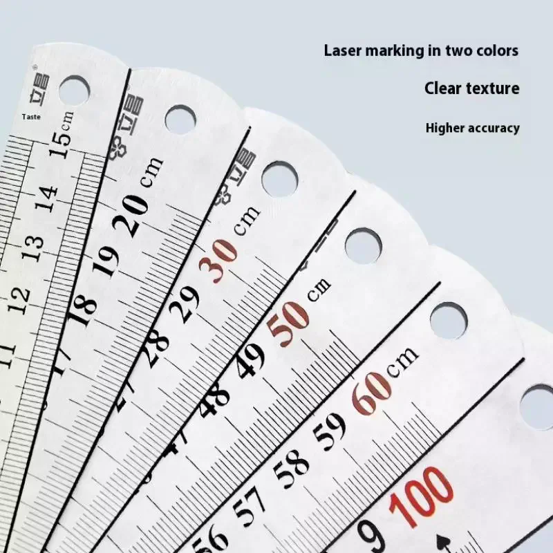 15/20/30/40/50/60 センチメートルステンレス鋼金属直線定規家庭用学校用精密測定ツール描画ツール用品