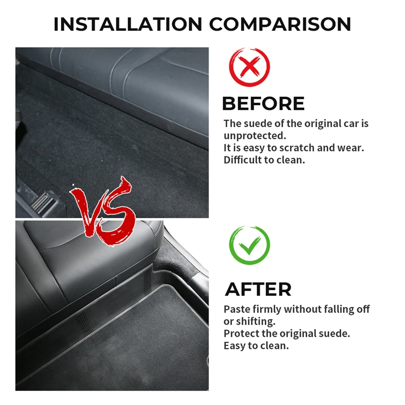 For Tesla Model Y 2023 TPE Under Seat Side Full Protector Cover Anti-kick Protective Pad Guard Seat Rear Integrated Full Cushion