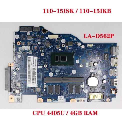 

Lot Model Number Ideapad TianYi 310-15IKB / 110-15ISK Laptop Motherboard LA-D562P Motherboard CPU 4405U 4GB RAM 100% Tested OK