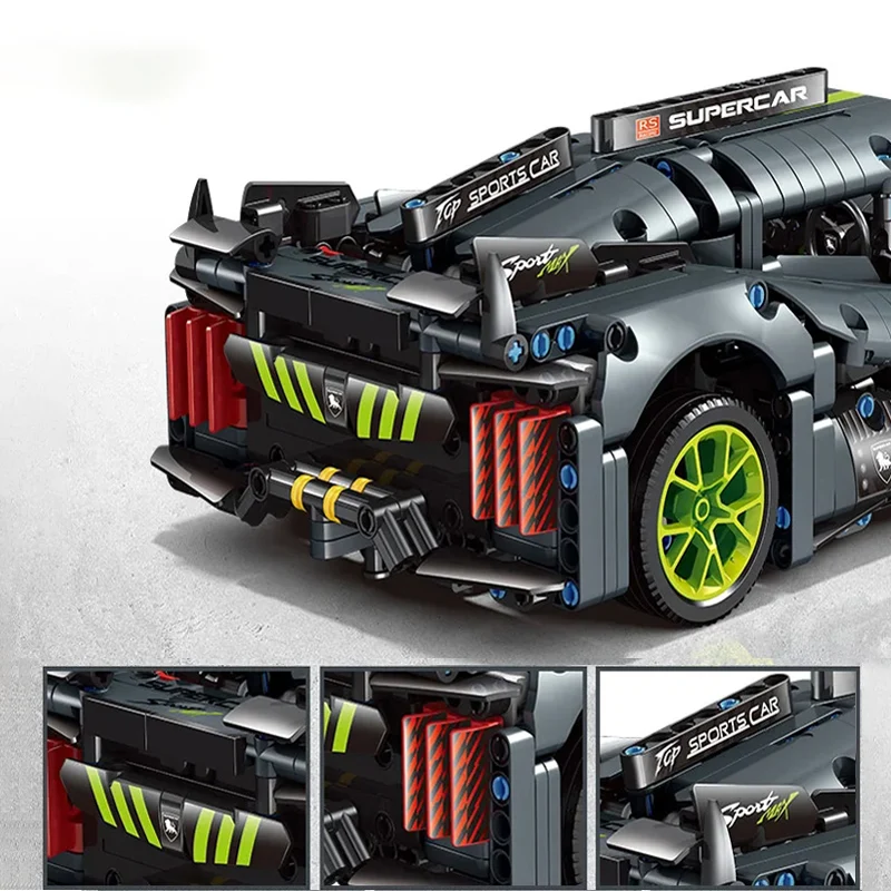 NEW1280PCSการวิเคราะห์9 × 8 Le Mans Hybrid Hypercar 1:14 Scale Building Blocksความเร็วรถแข่งประกอบอิฐของเล่นของขวัญ