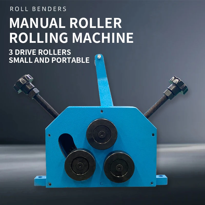 

Manual Metal Bending Machine Small Pipe Bending Machine PR-5 Three Drive Rollers Hand Crank Operation 2.75"