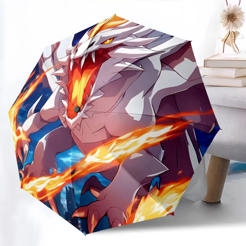 

"Flame Dragon Beast" Anime-Themed New Universal Umbrella Design, 1 Automatic Folding Umbrella, Portable Foldable Travel Umbrel
