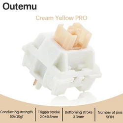Outemu Switches Lubed Mechanical Keyboard Switch 5Pin Silent Tactile Linear Cream Yellow Pro Custom Gaming RGB MX Switches