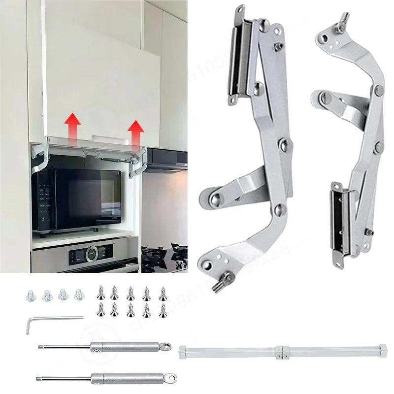 Vertical Lift Up Door Hydraulic Gas Strut Pneumatic Support for Cabinet Microwave Oven Cabinet Sliding FlipUp Furniture Hardware