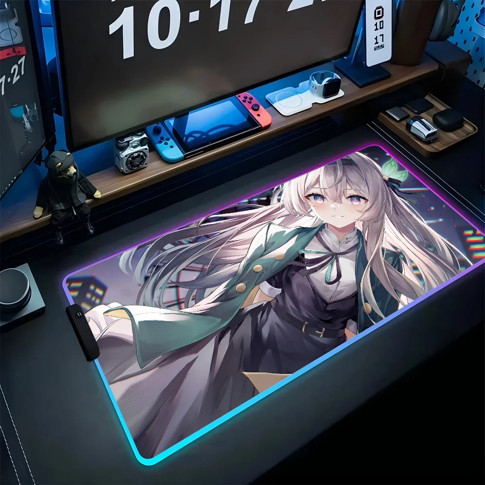 Firefly Honkai Star Rail  Mousepad XXL RGB Gaming Mouse Pads HD Black Gamer Accessories Large LED