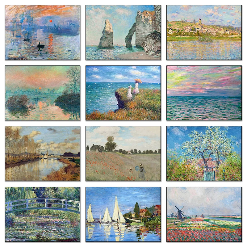 

Modern Abstract Landscape Wall Art Famous Claude Monet Diamond Painting Nordic Poster Print Wall Picture Living Room Home Deco