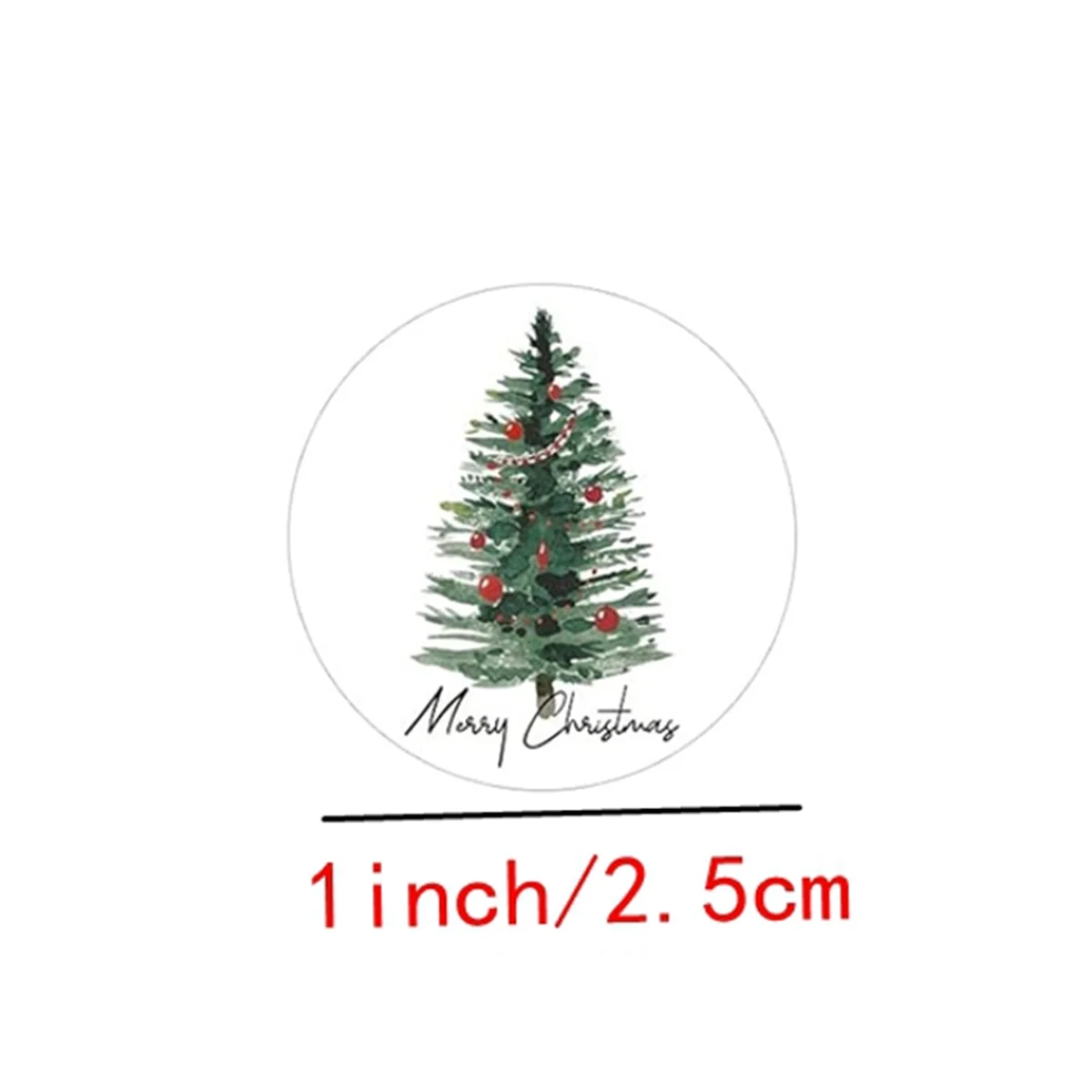 100-500Pcs 1inch Christmas Stickers Xmas Labels Merry Christmas Decorations For Home 2024 Navidad Kerst New Year Gift