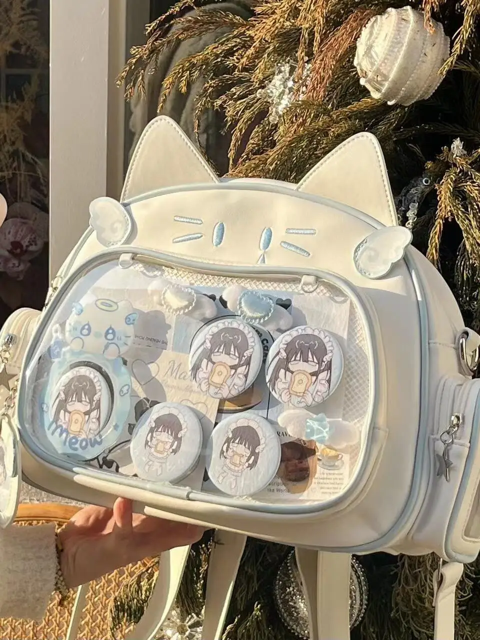 Japanische Original Nette Cartoon Katze Zwei-dimensionale Ltabag Schulter Tasche Frauen Große Kapazität College Stil Täglichen Rucksack Weibliche