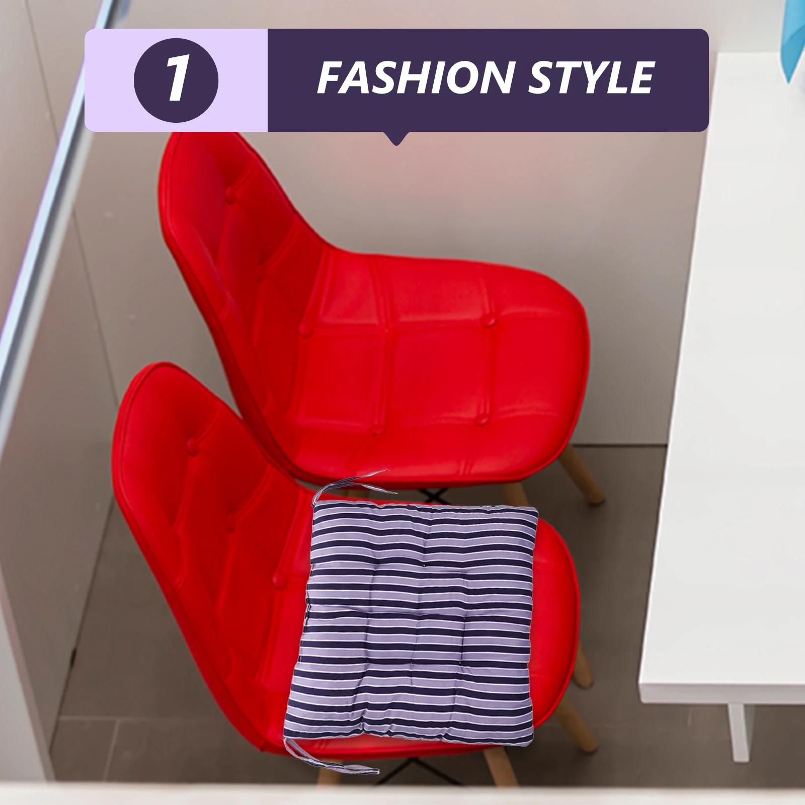 

2 Pcs Chair Cushion outside Cushions Purple Seat Pad Patio Pillows Striped Office
