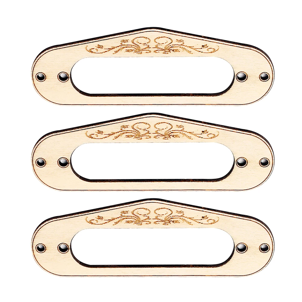 

3 Pcs Maple Pickup Frame Guitar Mount Pickups Humbucker Ring Mounting Single Coil