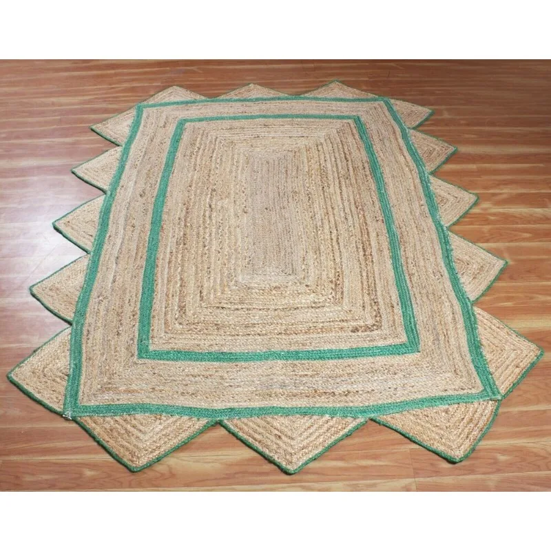 Scallop Rug 100% Natural Jute Handmade Rustic Look Carpet Floor Decor Area Rug