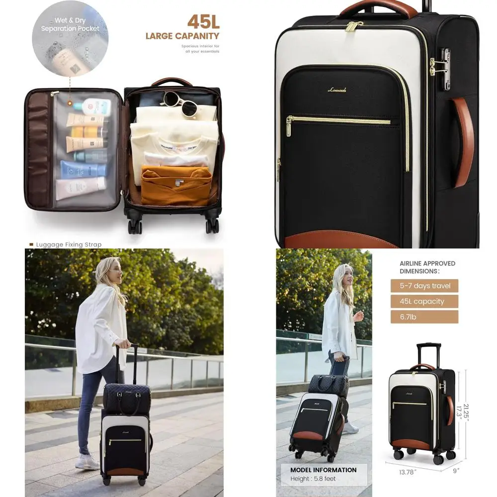 

Легкий чемодан-спиннер, одобренный авиакомпанией, замок TSA, водостойкий, большой вместимости для путешествий