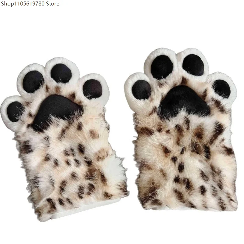 

1 Pair Fursuit Claw Nail Gloves Plush Cat Paw Cosplay Props Wearable Furry Costume Accessories For Halloween Role Play Dress Up