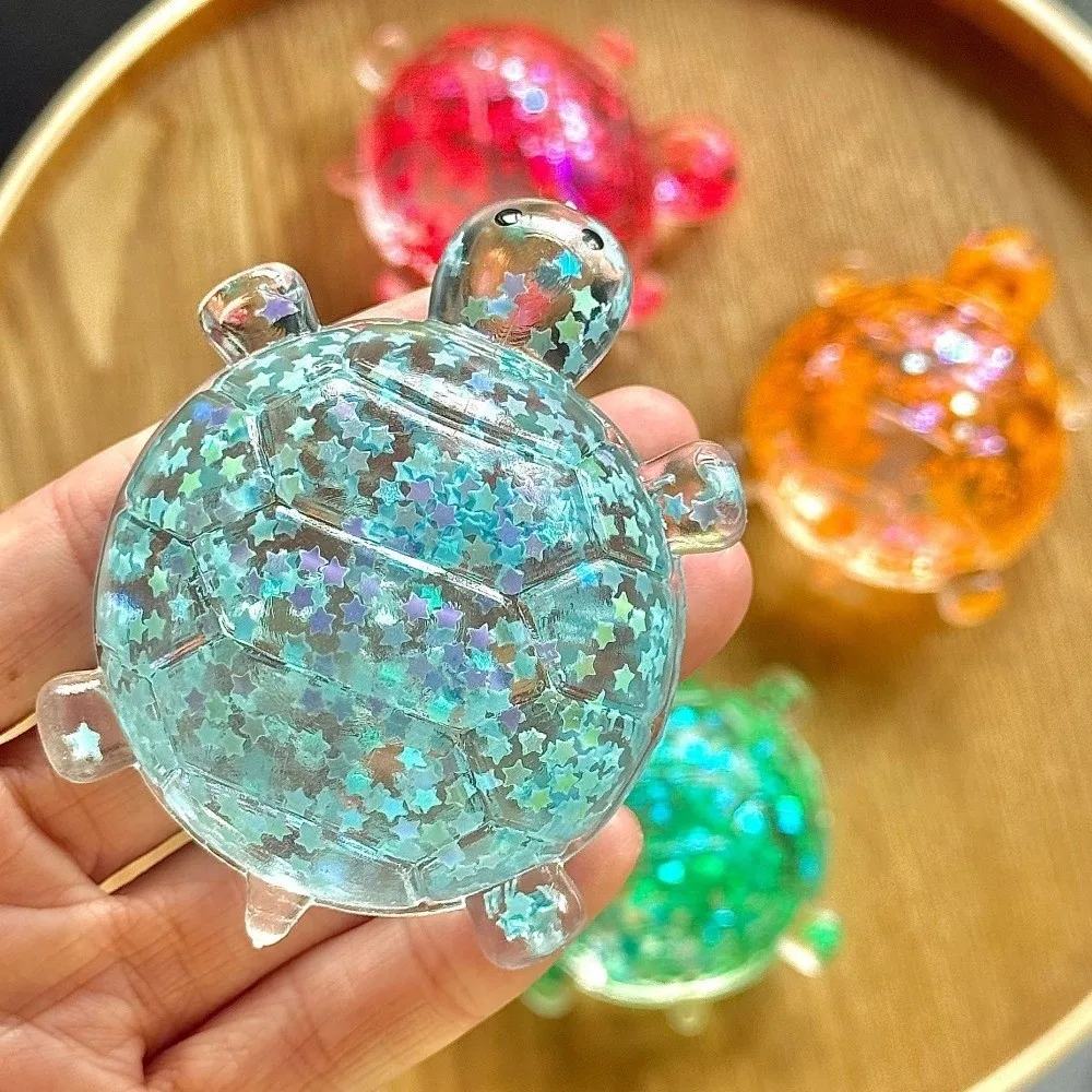 Small Animal Turtle Fidget Slow Rising Sticky Texture Glitter Turtle Squeeze Cute Turtle Squishy Office Ornaments
